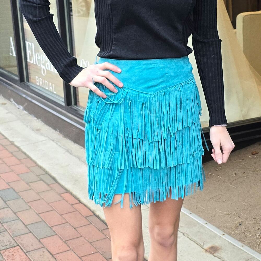 Scully | Fringed Suede Skirt